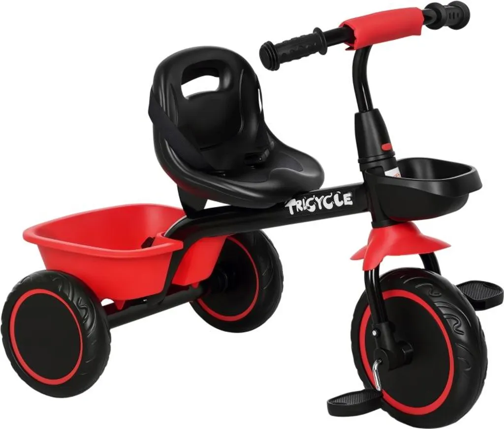 Tricycle Enfant Réglable Fortuna Lai avec 2 Paniers pour Balades et Parc