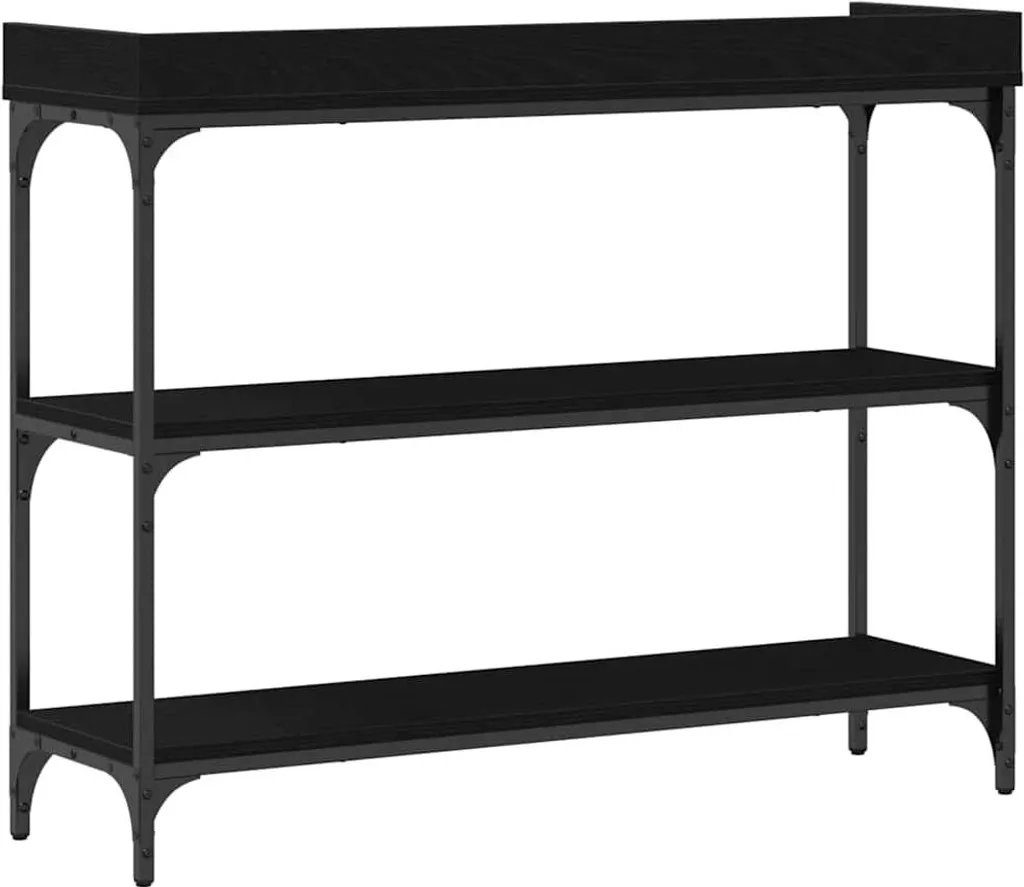 vidaXL Tavolino Consolle con Ripiani Nero 100x30x80 cm | Robusto