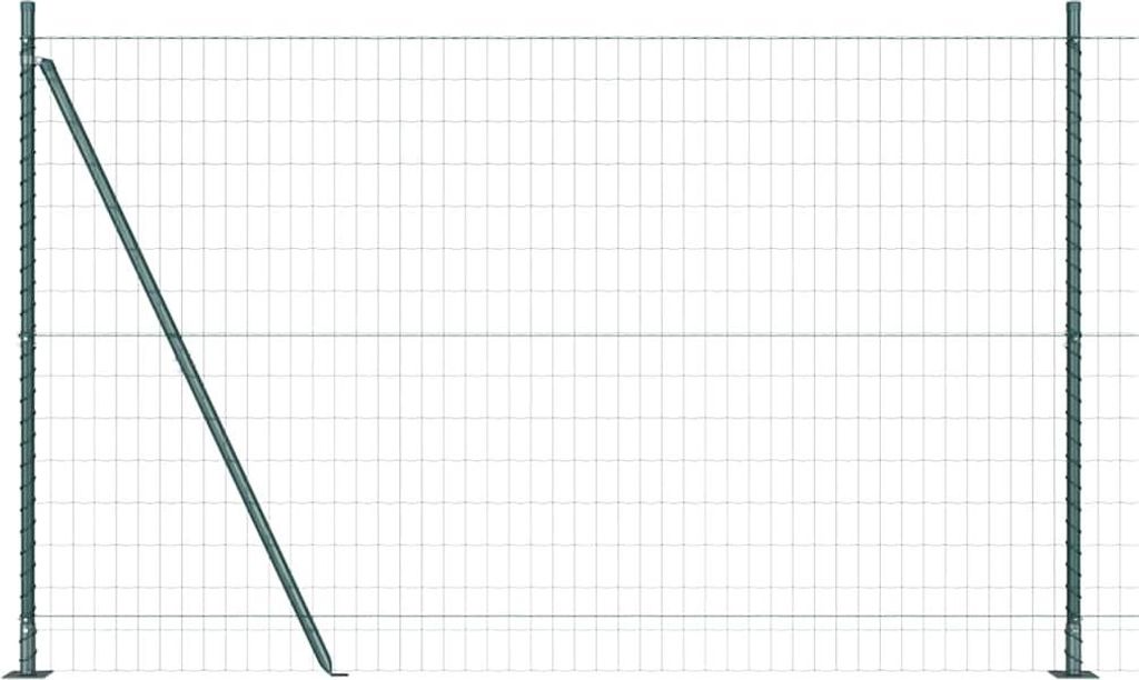 vidaXL Zaun mit Pfosten Grün 1,5 x 10 m Stahl und PVC