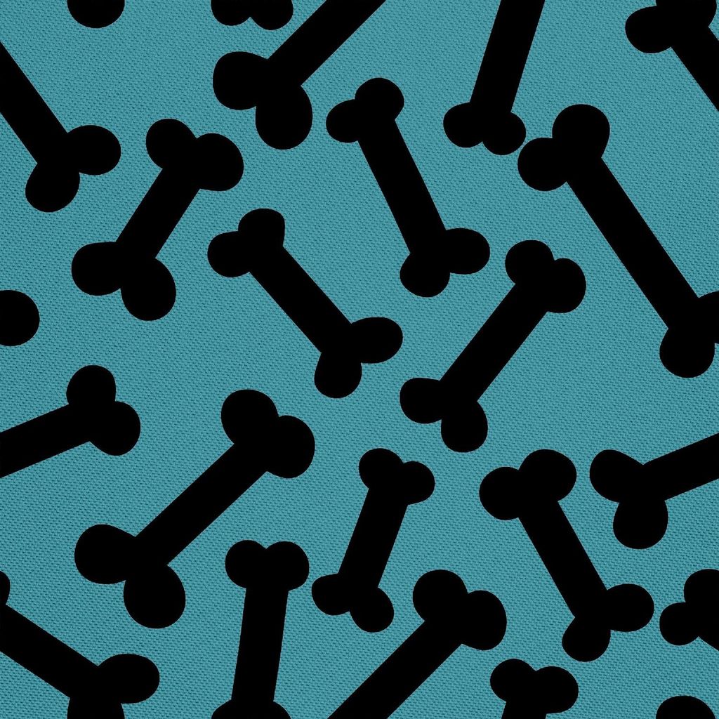 OUTDOOR DEKOSTOFFE OXFORD - Motiv schwarze Würfel auf blauem