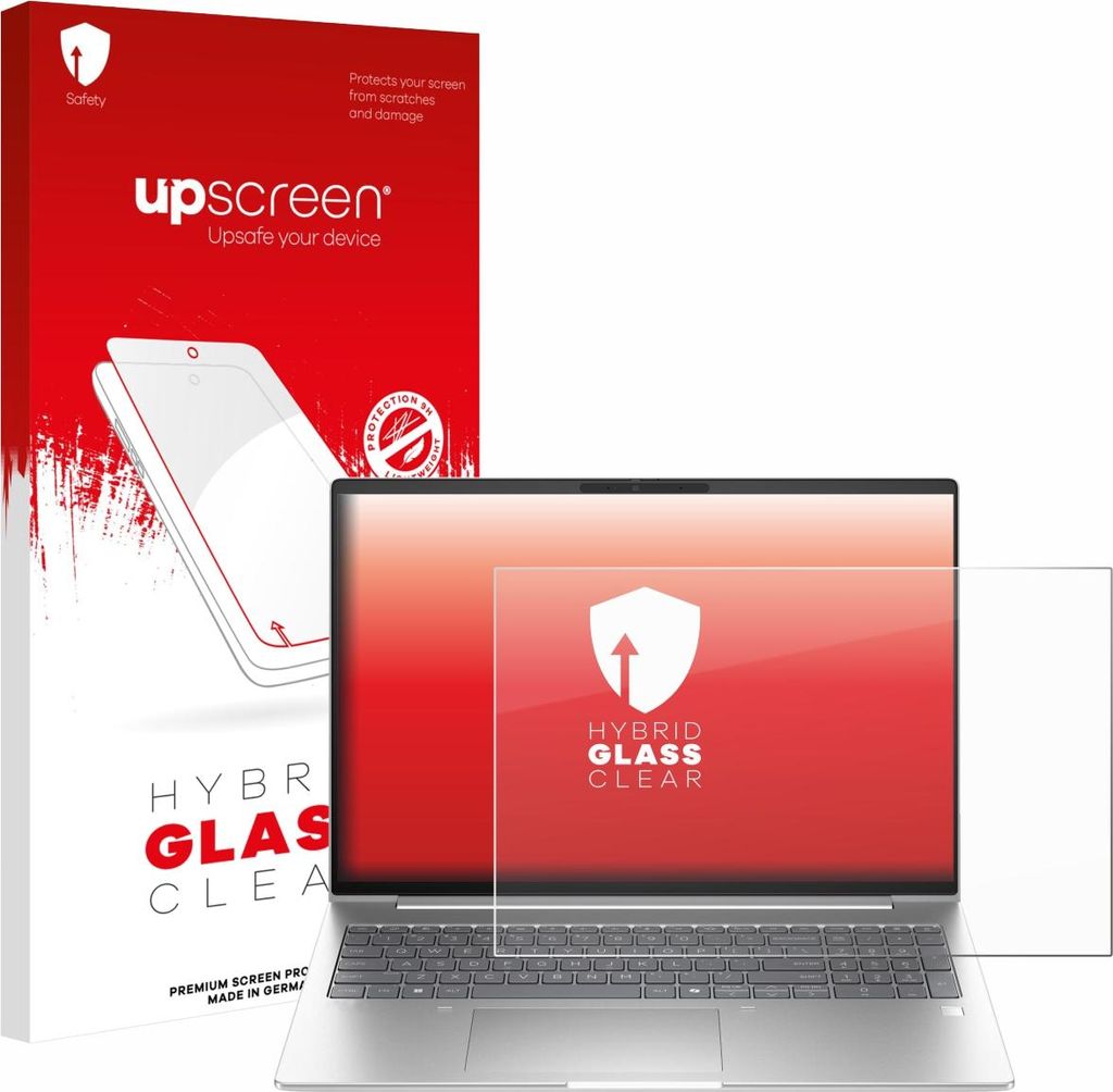 upscreen Schutzglas für HP EliteBook 6 G1ah 16" Schutzfolie Panzer Folie Glas Display Schutz klar