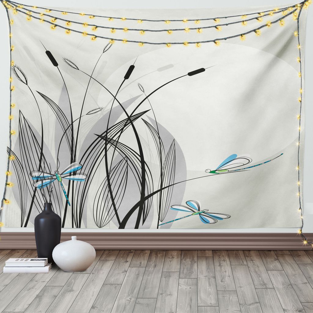 ABAKUHAUS Bunt Wandteppich, Boho Natur Frühling, Wohnzimmer Schlafzimmer Heim Seidiges Satin Wandteppich, 200 x 150 cm, Mehrfarbig