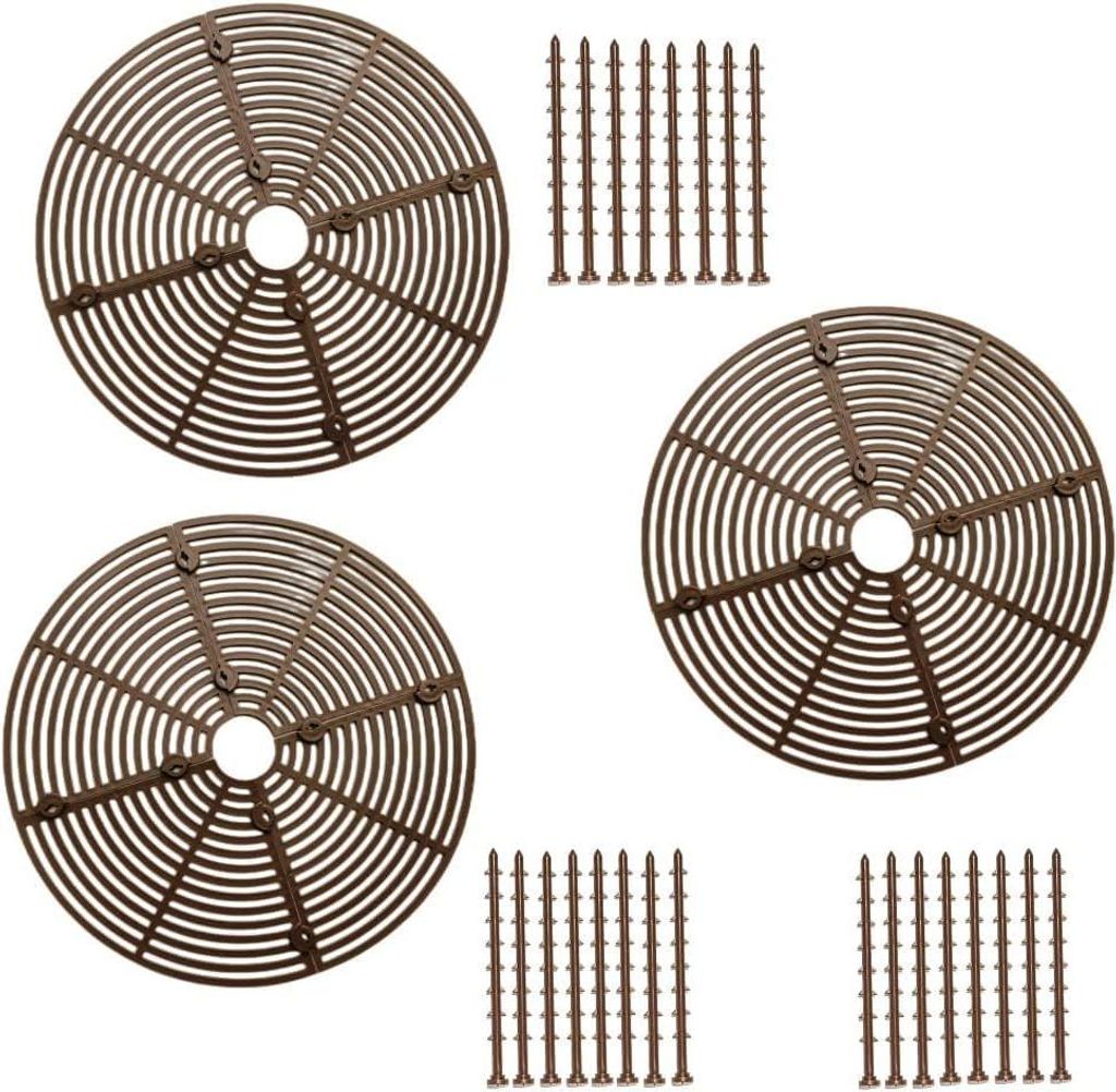 Blumentopf-Schutz - Set von 3 - Braun - Durchmesser 26 cm
