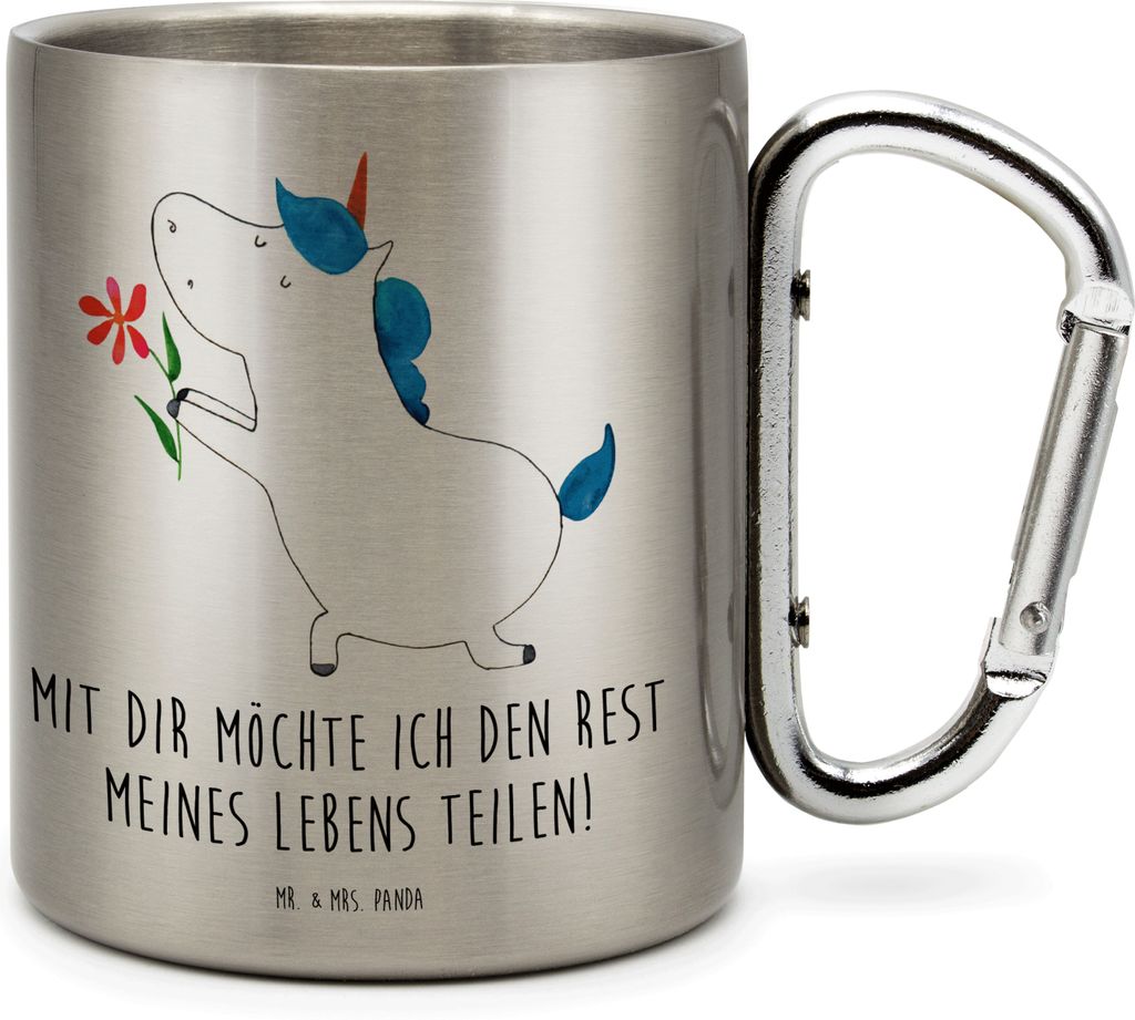 Mr. & Mrs. Panda Thermobecher Einhorn Blume - Transparent - Produktbild 