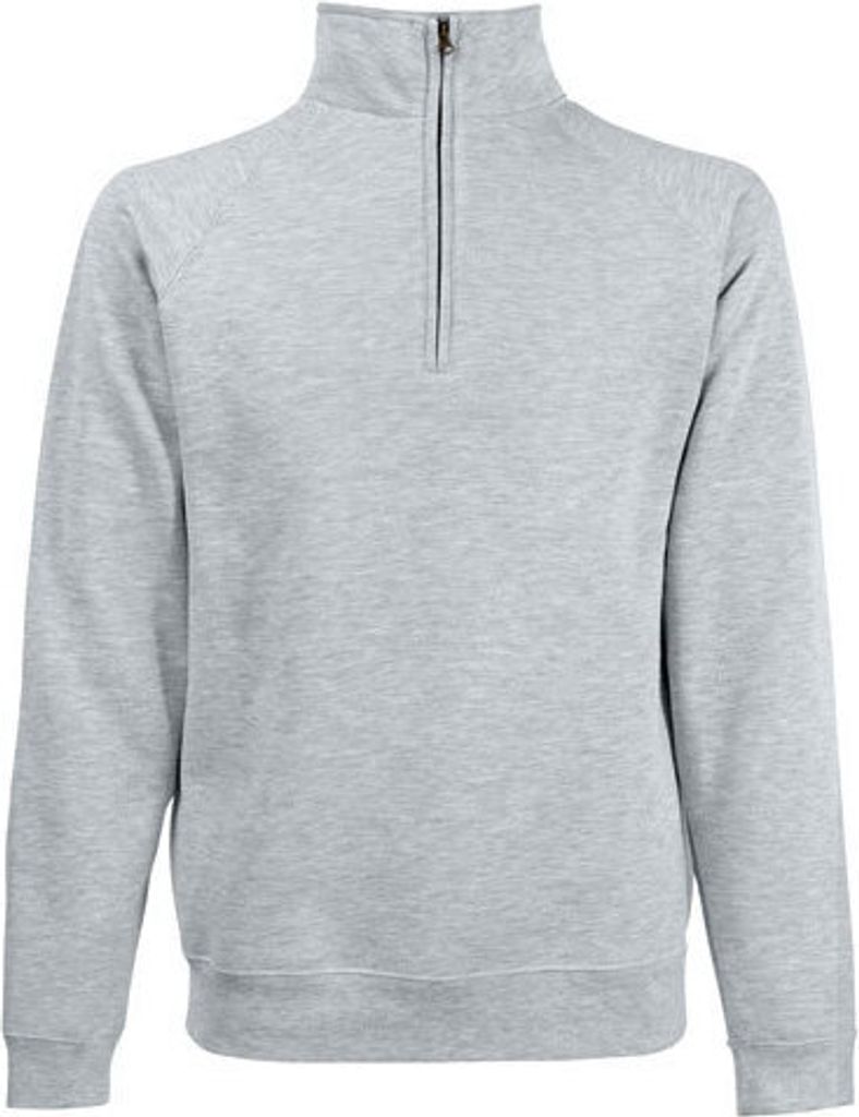 Fruit of the Loom - Classic Zip Neck Sweat - Heather Grey - Produktbild 