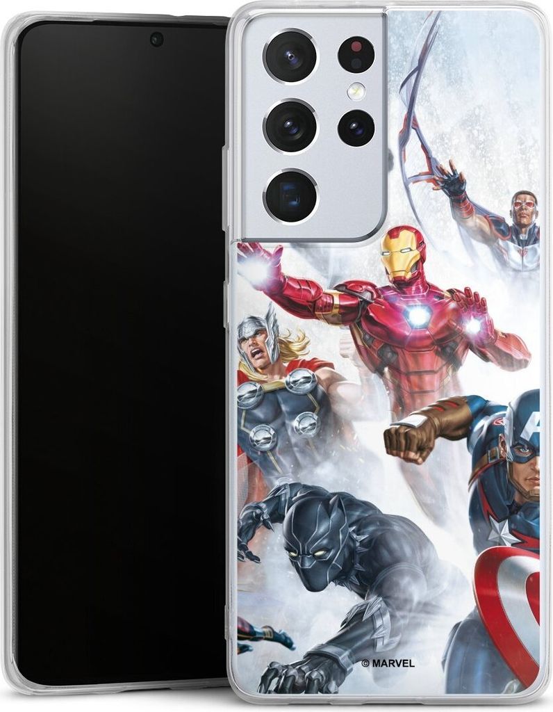 DeinDesign Handyhülle für Samsung Galaxy S21 Ultra 5G Silikon Hülle Case Smartphone Schutzhülle Offizielles Lizenzprodukt Marvel The Avengers