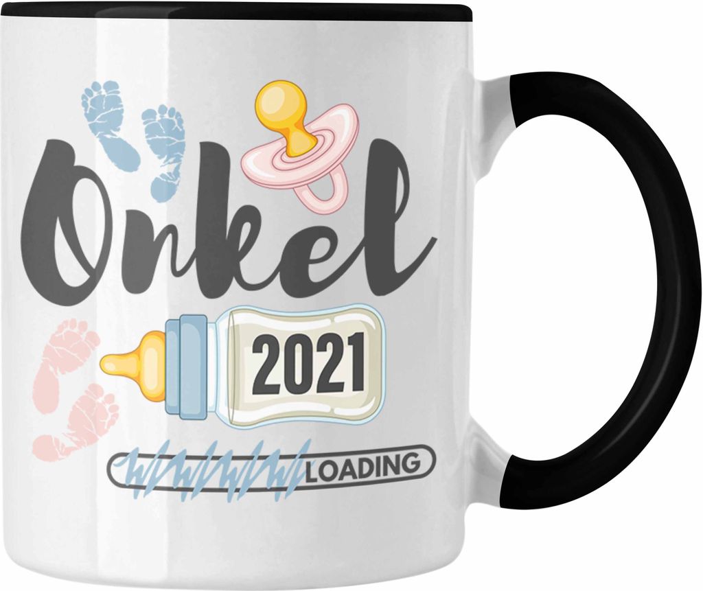 Trendation - Onkel 2022 Loading Tasse Werdender Onkel Schwangerschaft Ankündigung Bruder (Schwarz)