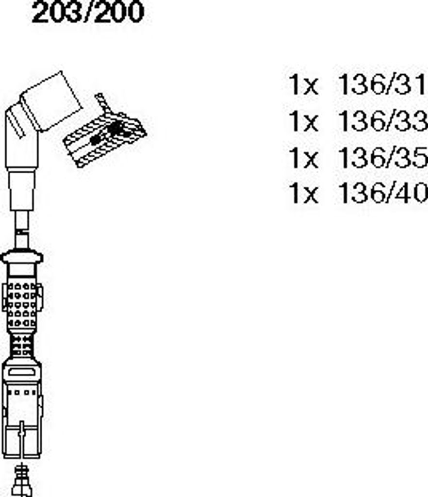 BREMI 203/200 Zündkabelsatz OE 12121247362 kompatibel mit Z3er E36, 5er E34, 3er E36