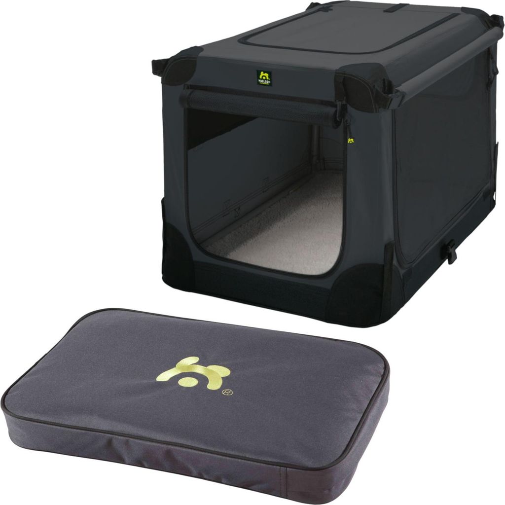 Maelson Soft Kennel anthrazit 62 cm+ Lounge Mat - Transportbox mit Matratze für Hunde