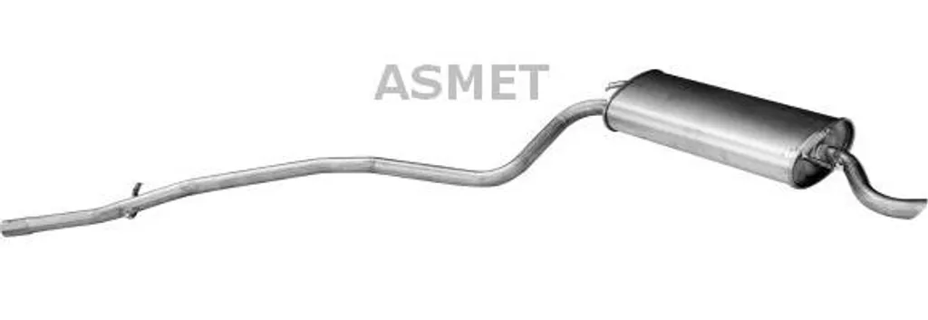 Silencieux arrière pour Fiat Seicento ASMET 16074, idéal pour Contrôle Technique