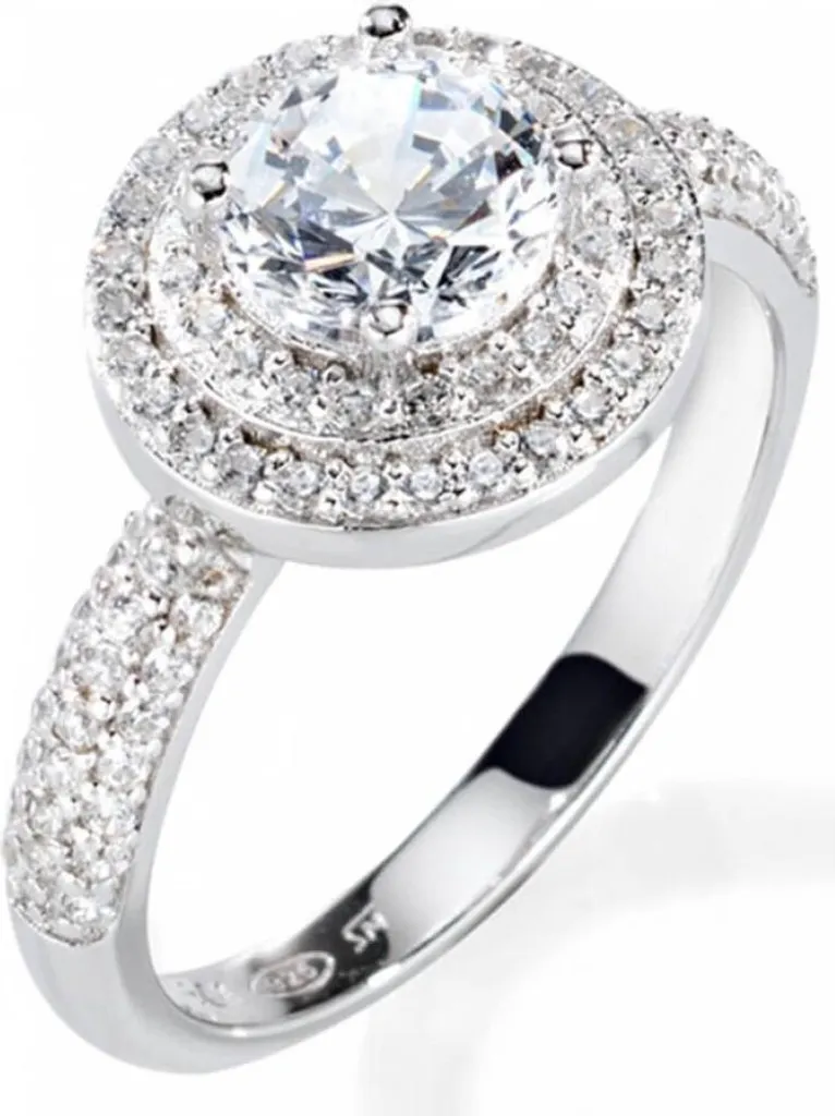 Bague anneau argent 925 Tesori SAIW08 - Bijou de luxe taille 52 mm
