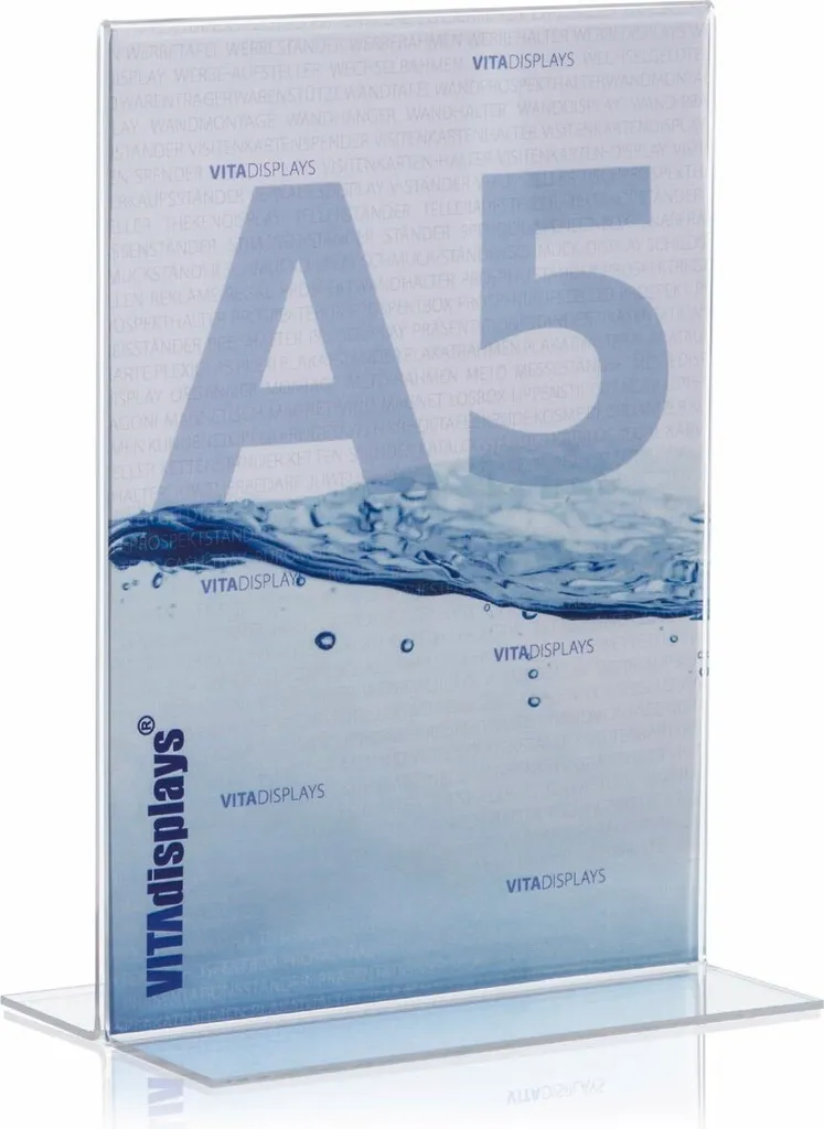 Présentoir publicitaire DIN A5 (NE) - Support de table en acrylique cristal - 2