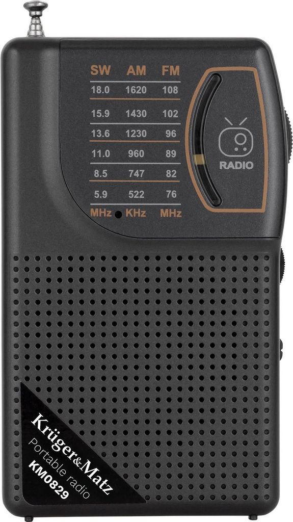 Kruger&Matz KM0829 Draagbare AM/FM/SW-radio, 3,7 V; 500 Productafbeelding 