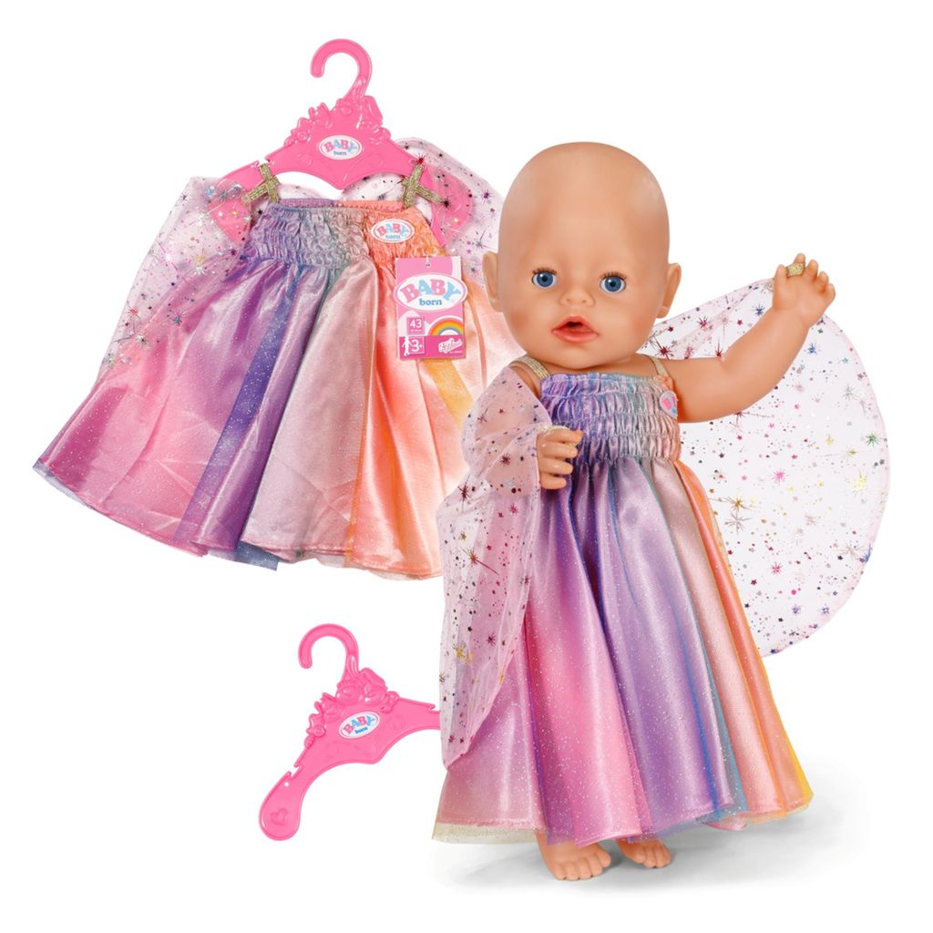 BABY born Regenbogenkleid mit Flügeln für 43cm Puppen