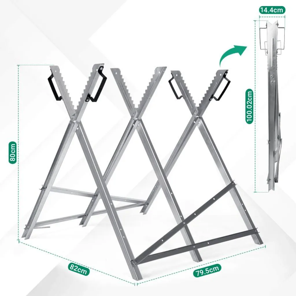 Jayseuw Chevalet de Sciage Galvanisé 150kg - Support de Coupe Pliable