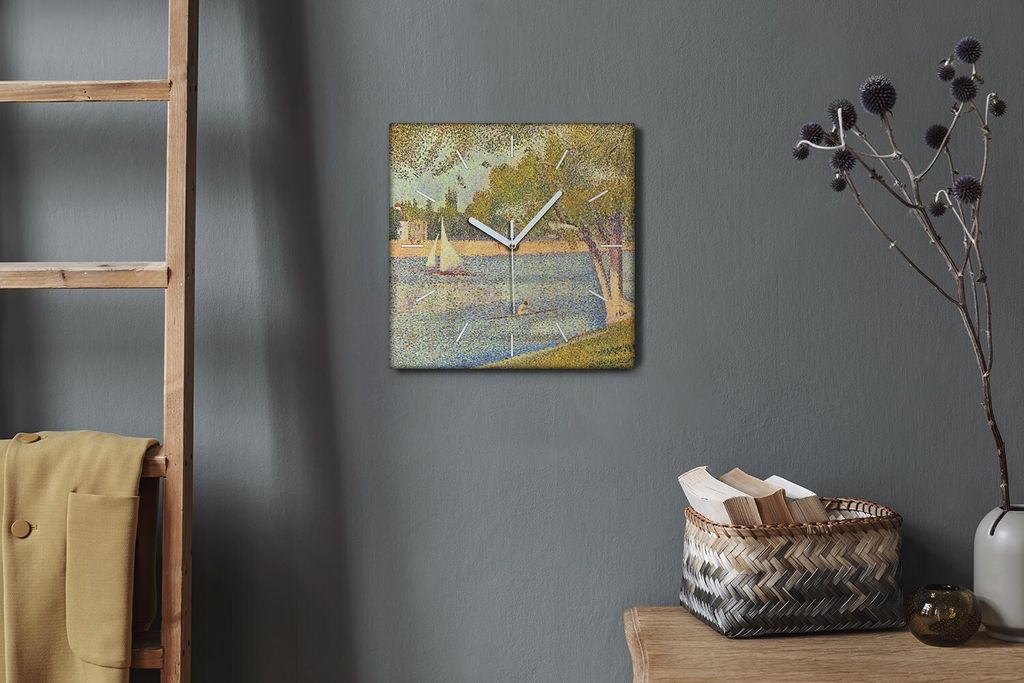 Coloray Hodiny Unikátní 30x30 cm Tiché hodiny Pro obývací pokoj a kuchyň Nástěnné hodiny Plátno Bílé ručičky hodin - Jeho lodě