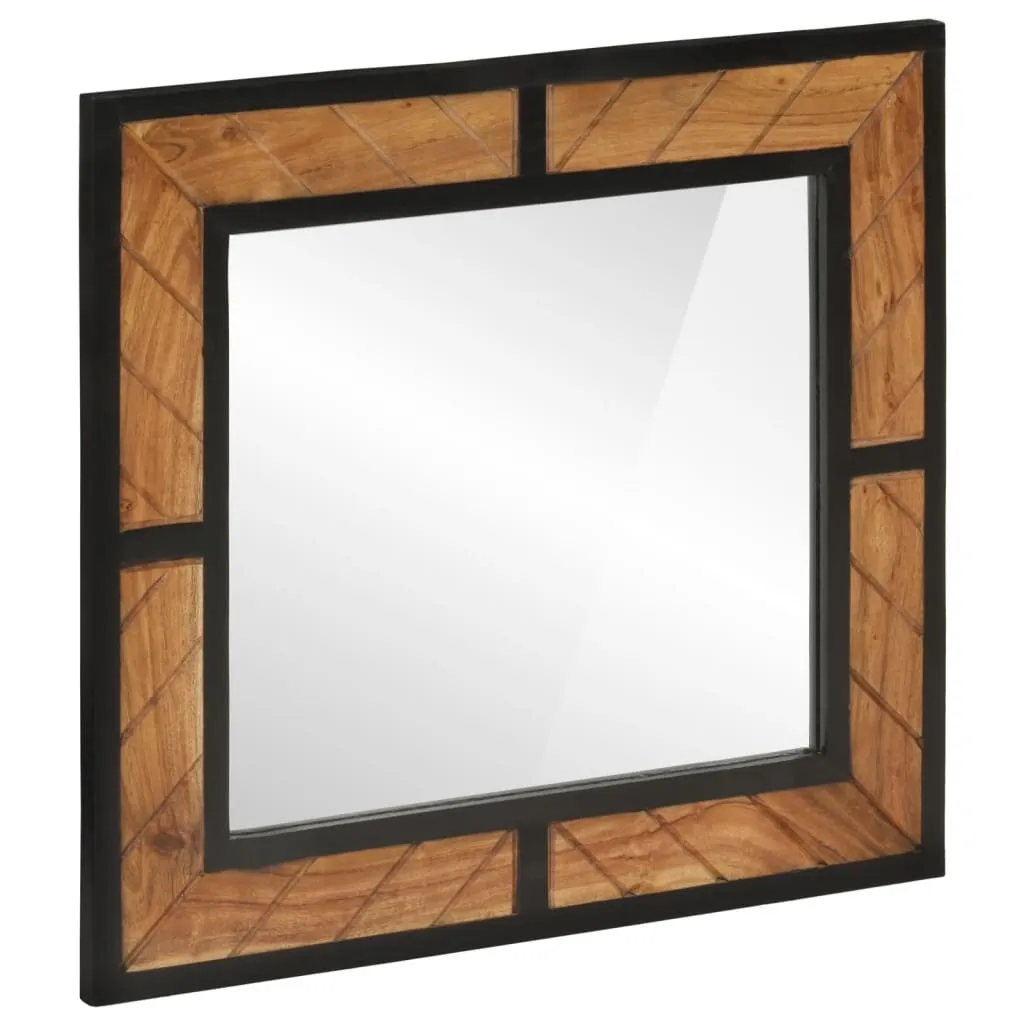 Miroir de salle de bain robuste en acacia massif résistant humidité