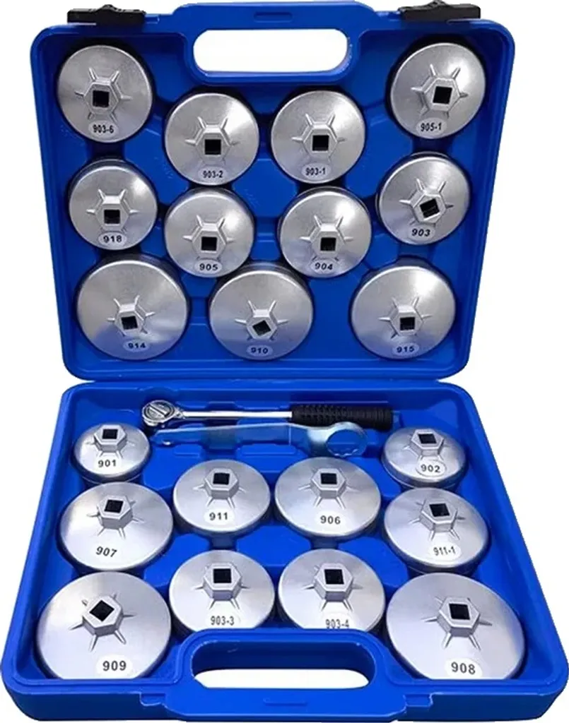 Podofo Coffret de 23 Clés Filtre à Huile 1/2 Pouce en Alliage d'Aluminium