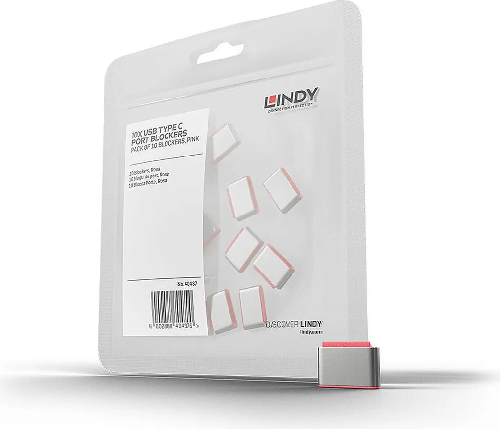 Sécuriser Ports USB Type C Lindy Bloqueurs Rouges de Protection x10