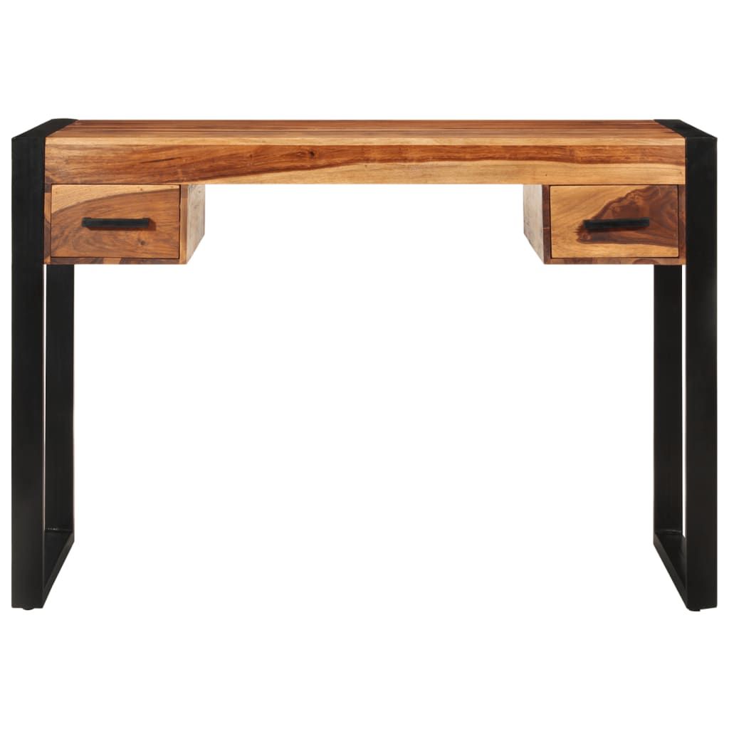 Biurko vidaXL z 2 szufladami, 110 x 50 x 77 cm, z litego Zdjęcie produktu 