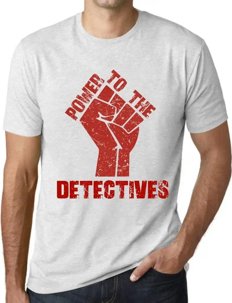 Herren Grafik T-Shirt Macht den Detektiven – Power To The Detectives – Öko-Verantwortlich Vintage Jahrgang Kurzarm Lustige Druck Geburtstag Ge...