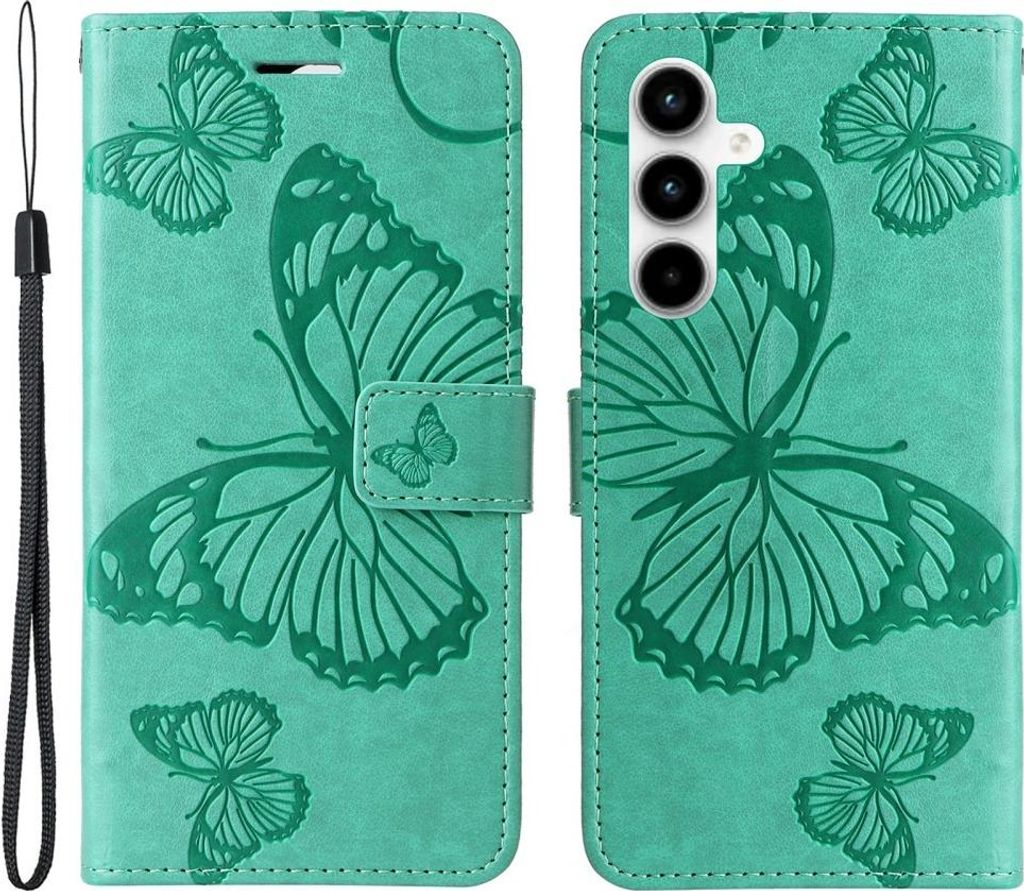 Samsung Galaxy A35 Hülle - Coverup Schmetterlinge Klapphülle - Mintgrün