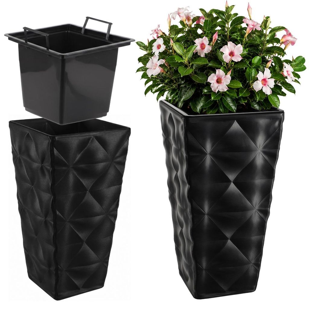 KADAX Blumentopf mit 3D effekt "Bando", aus Kunststoff, Produktbild 