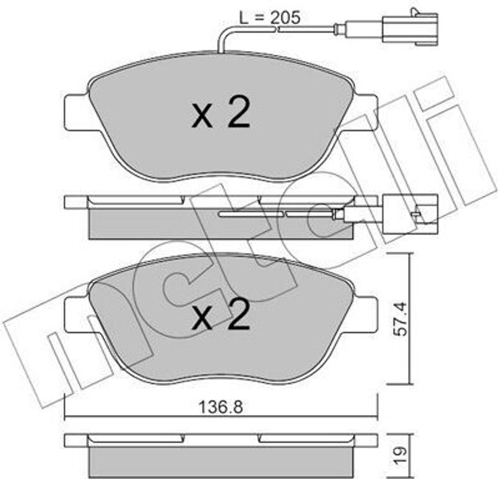 METELLI Bremsbeläge Satz Vorne Bremsklötze für FIAT PUNTO EVO (199) 22-0322-3
