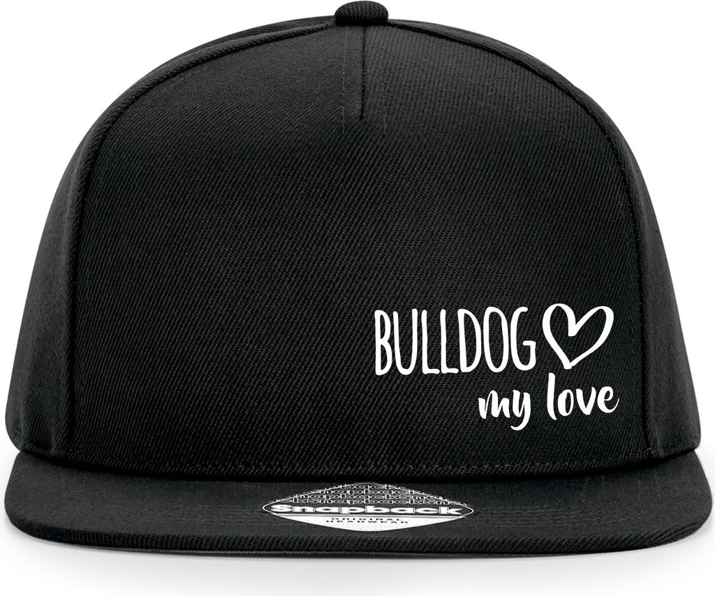 Huuraa Cappy Mütze Bulldog my love Black Polyester Snapback Kappe Geschenkidee