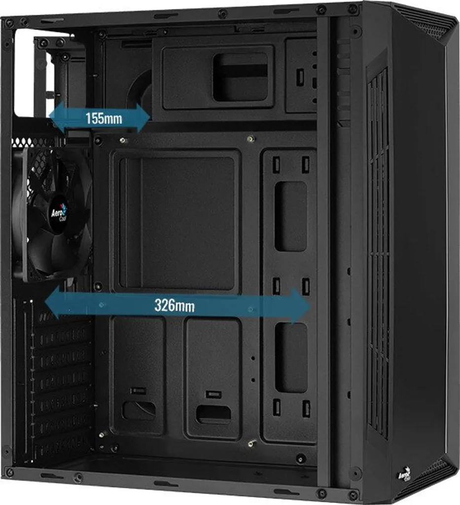 Boîtier PC Aerocool Split Midi Tower Noir avec Ruban LED RGB Stylé - 8