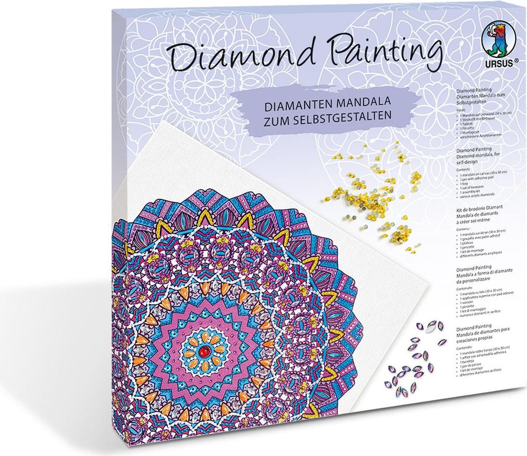 Diamond Painting "Diamantane Mandala Set 8", lila / pink / blau
