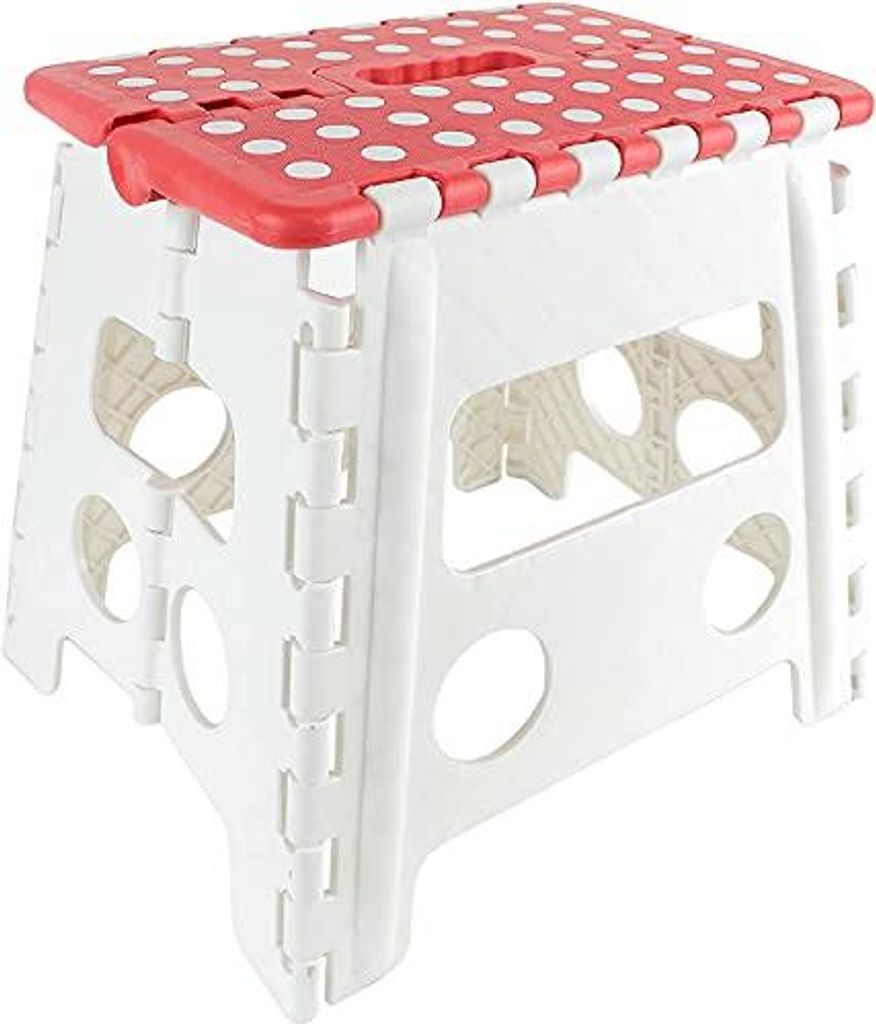 Zusammenklappbarer Tritthocker - rot - 32 x 36 cm - Haushaltshocker