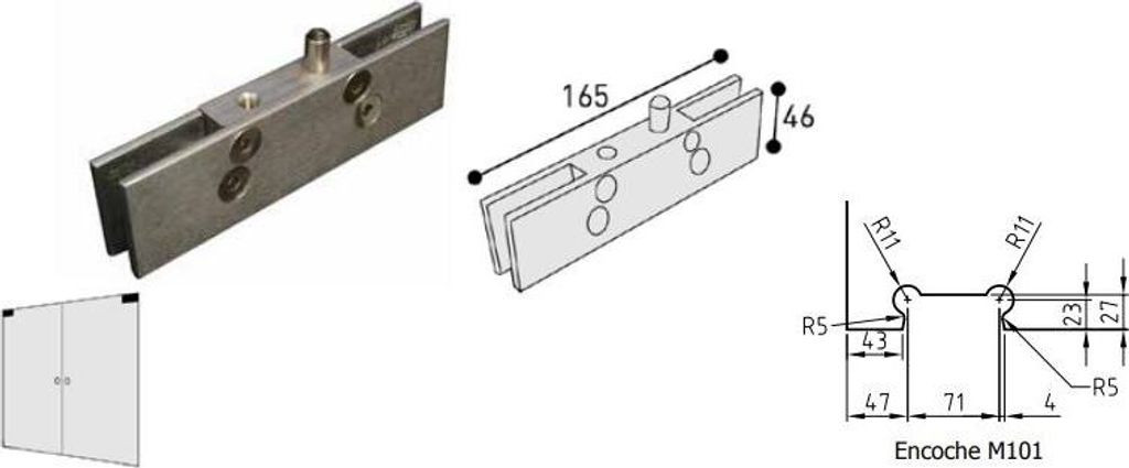 Oberes Türband SEVAX Edelstahl poliert - SX0101IP