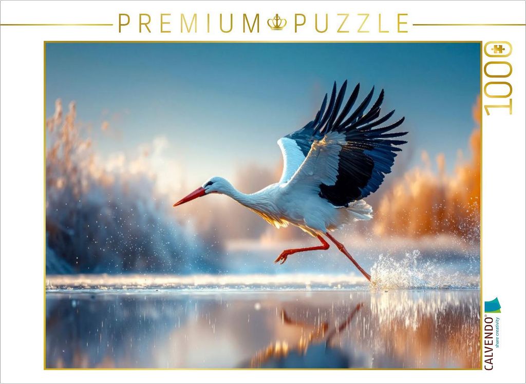 CALVENDO Puzzle Ein Frühlingsbote auf Futtersuche | 1000 Teile Lege-Größe 64x48cm Foto-Puzzle für glückliche Stunden