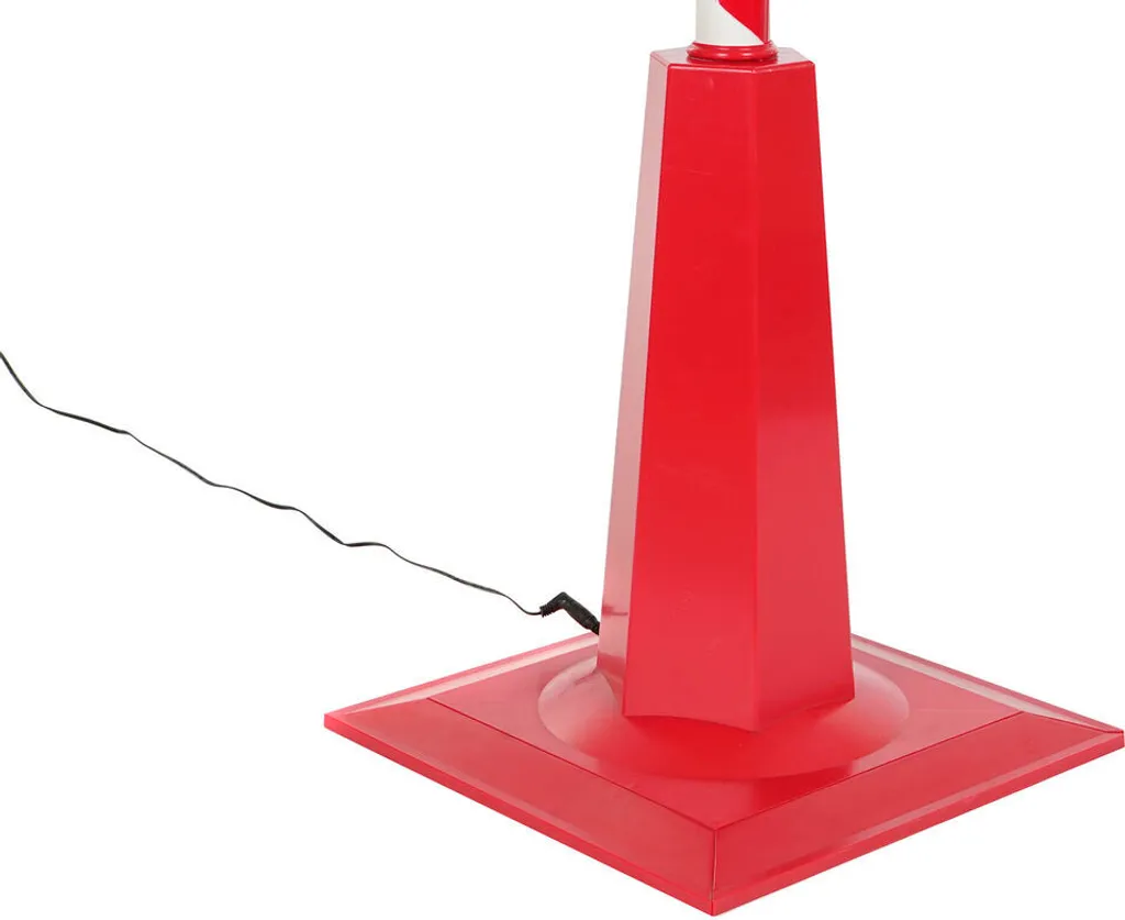 Réverbère 180 cm Métal Blanc et Rouge : Décorez vos Angles de Murs
