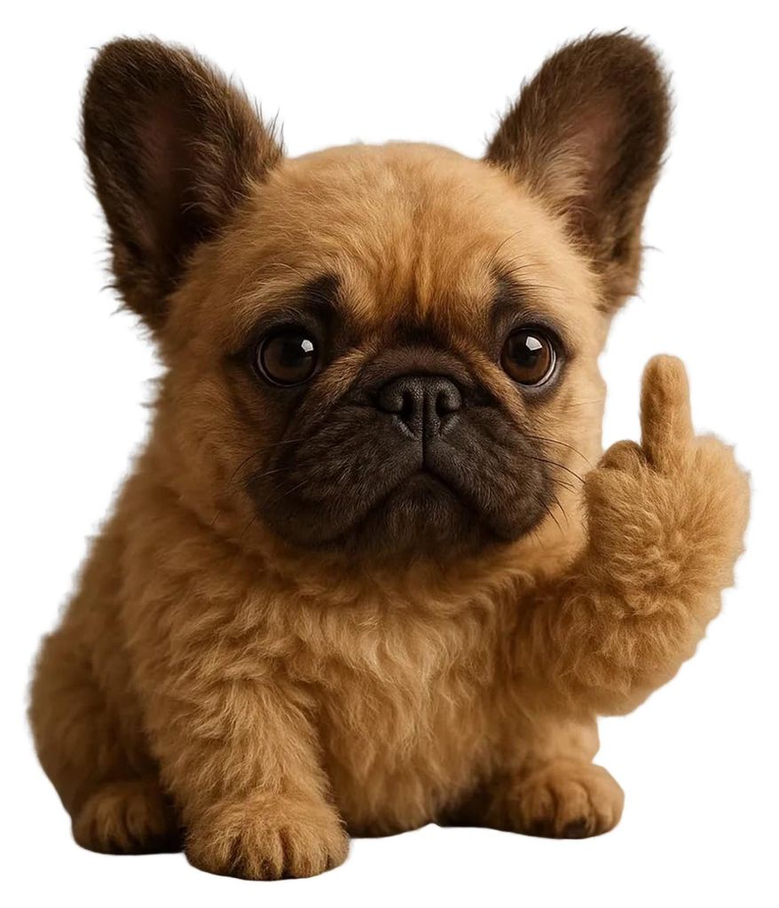 Plüschtier mit Mittelfinger, Hochlandkuh, Plüschtier, frecher Panda, Katze, Hund, Sammlerstück für Zuhause, Büro, Schreibtischdekoration