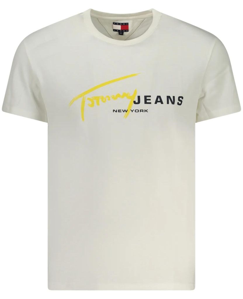 Tommy Hilfiger Herren KURZARM-T-SHIRT Weiß DM0DM20817_BIYBL : Größe - 2XL Größe: 2XL