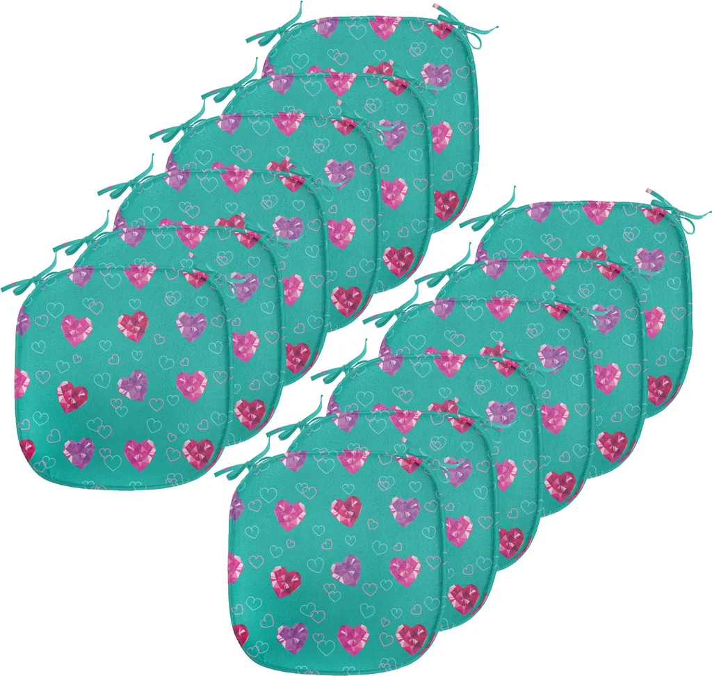 Coussin chaise anti-glisse et imperméable 40x40cm lot 12 pièces Teal