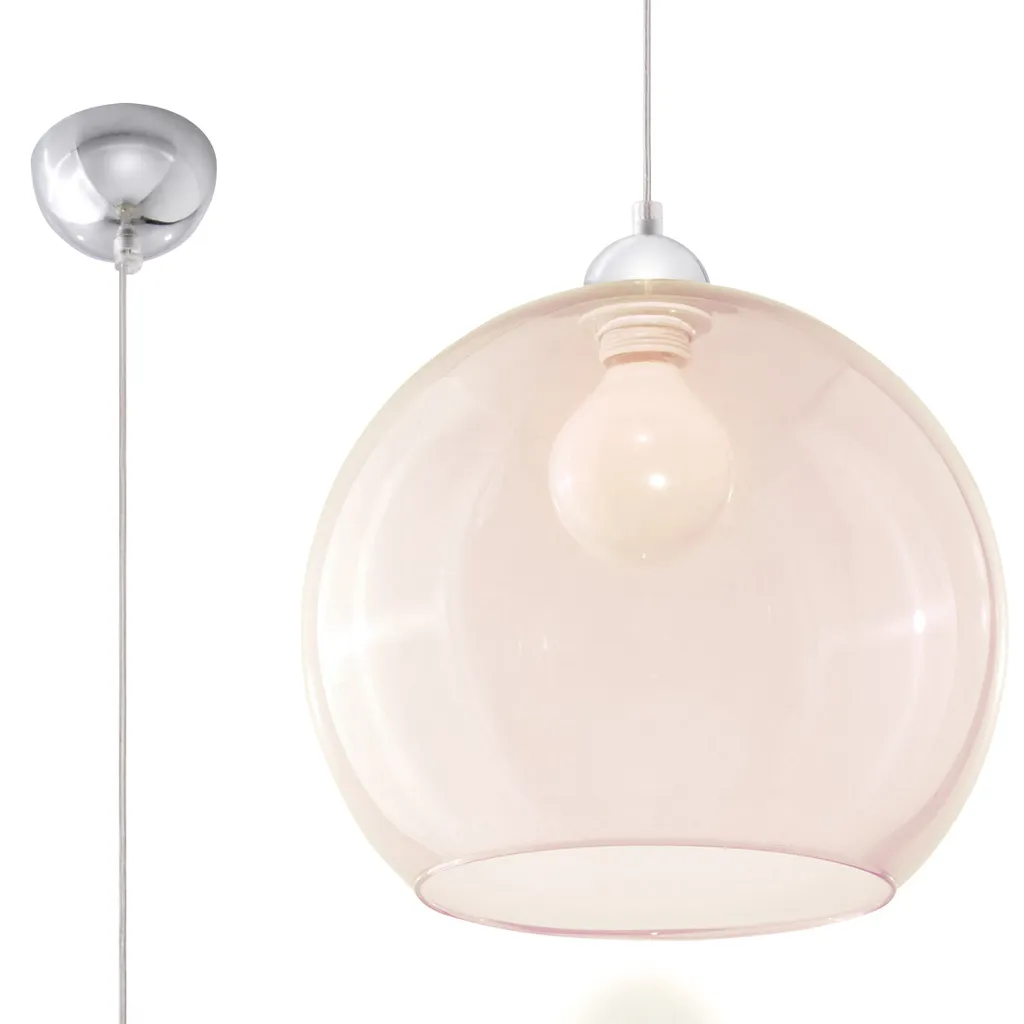Sospensione BALL Champagne Sollux E27 - 120x30cm Vetro Acciaio