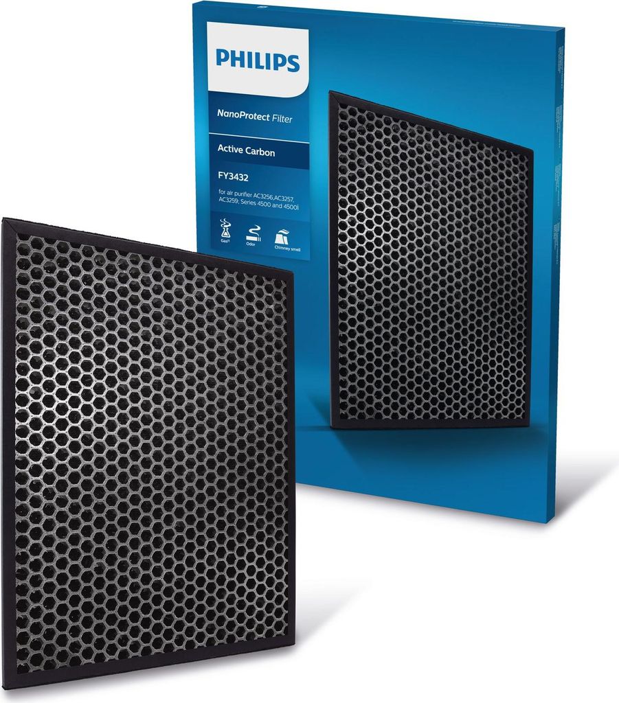 Philips Original Aktivkohlefilter für Luftreiniger AC4550, AC4558, AC3259 (FY3432/10)