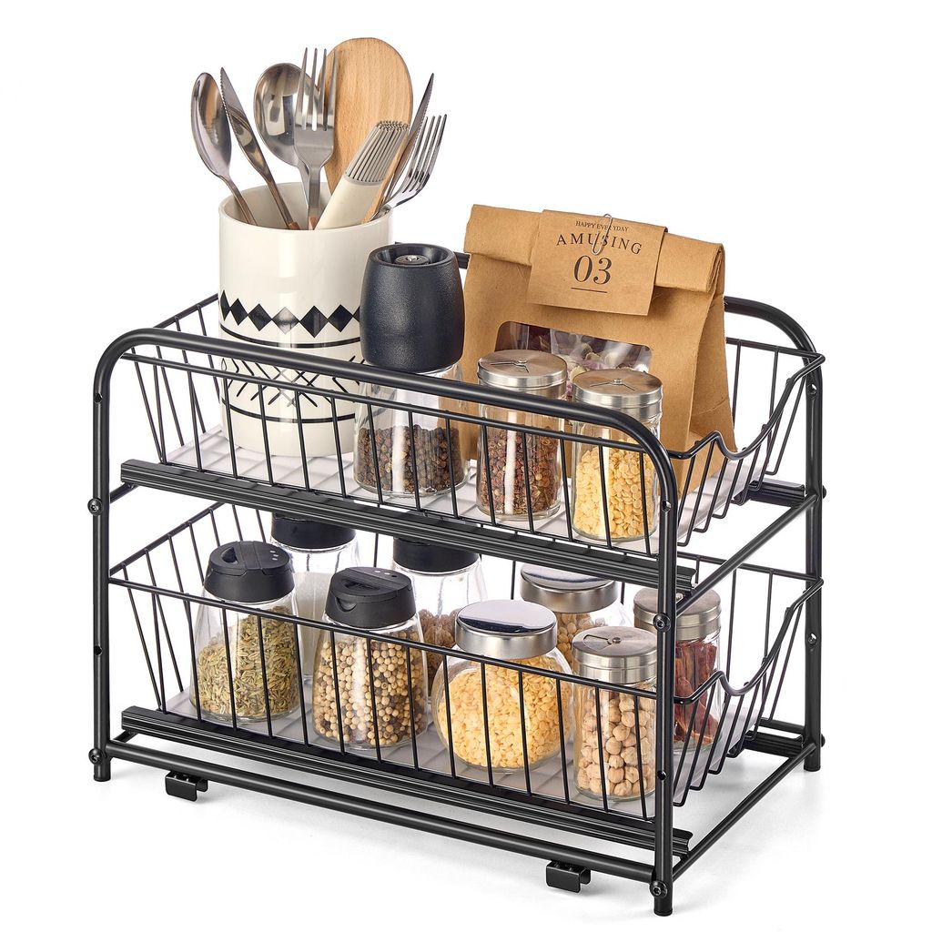 Küchen-Organizer, Küchenregal, Ordnungssystem, 2 Ebenen, Produktbild 