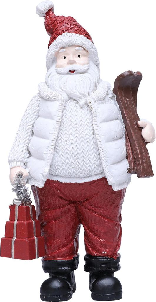 Weihnachtsmann-Figur, Miniatur-Weihnachtsmann-Ornament aus Kunstharz mit Geschenktüte für Feiertage, Innen- und Außendekoration