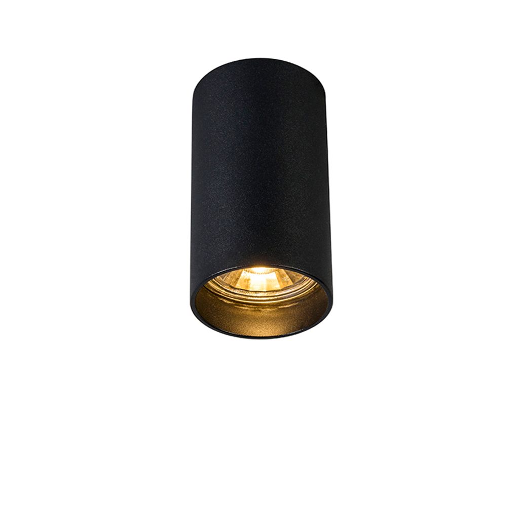QAZQA - Design Moderner AufbauSpot I Spotlight I Deckenspot I Deckenstrahler I Strahler I Lampe I Leuchte Schwarz 5,5cm GU10 50mm - Tuba I Wohnzimm...