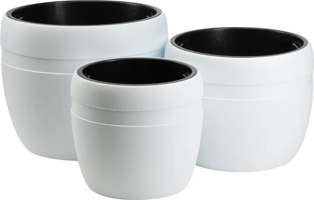Pot de fleurs pour salon et terrasse - Grand Cache-pot blanc moderne - 8