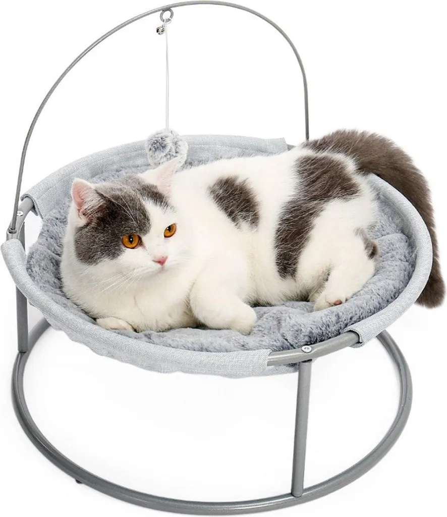 Happyment® Cuccia Tonda 45cm - Supporto Ortopedico Peluche Grigio