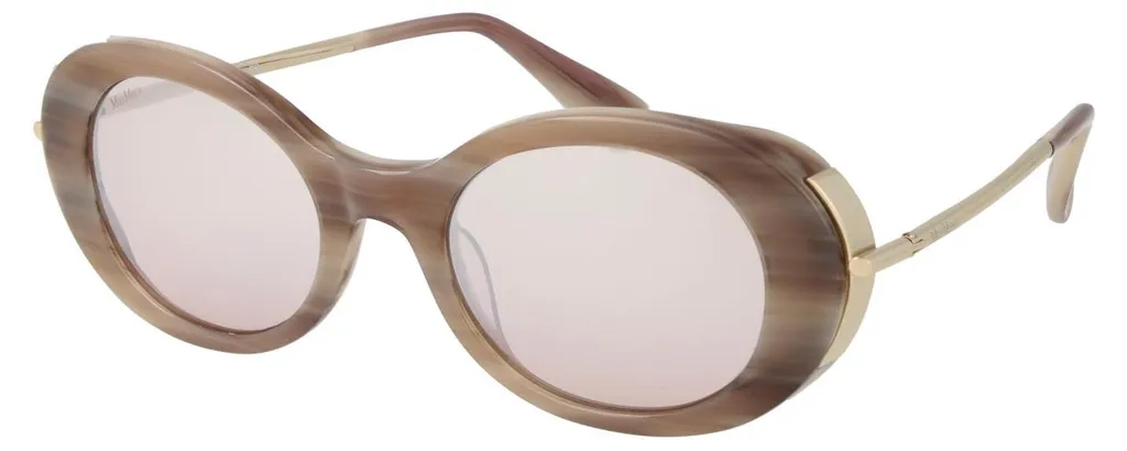 Maxmara MM0080 Beige corne lunettes de soleil femme 51mm effet organique