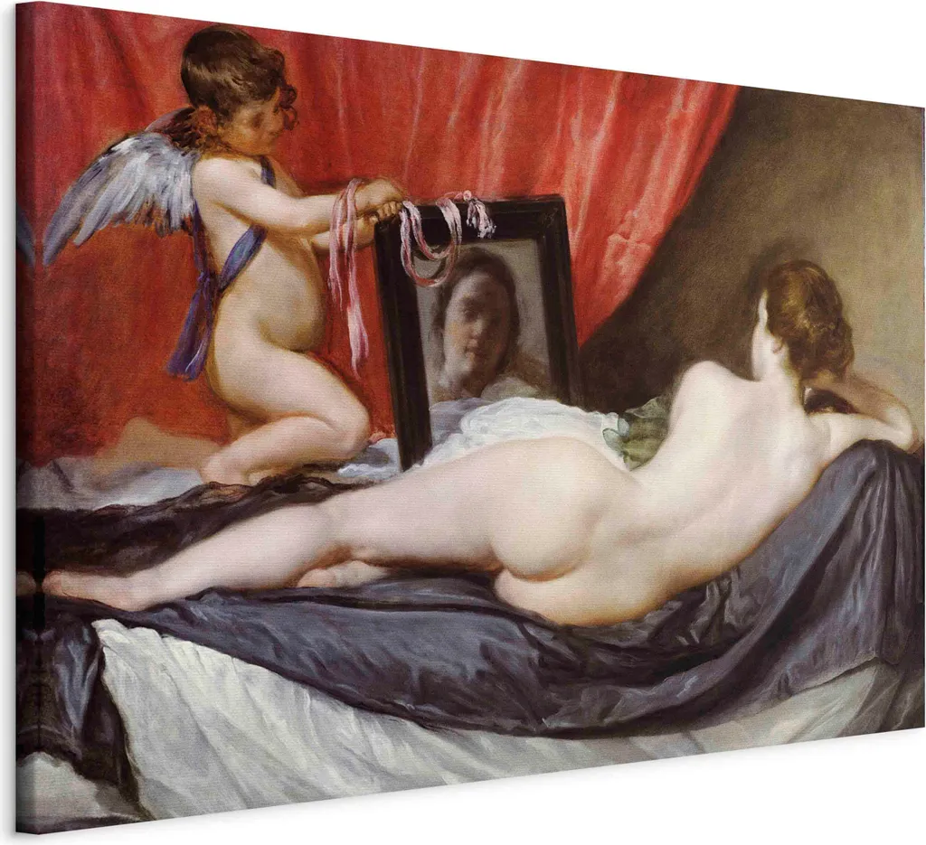 Quadro su tela italiano - La Venere di Rokeby (Diego Velázquez) 60x40 cm Riproduzioni l-E-11834-b-a