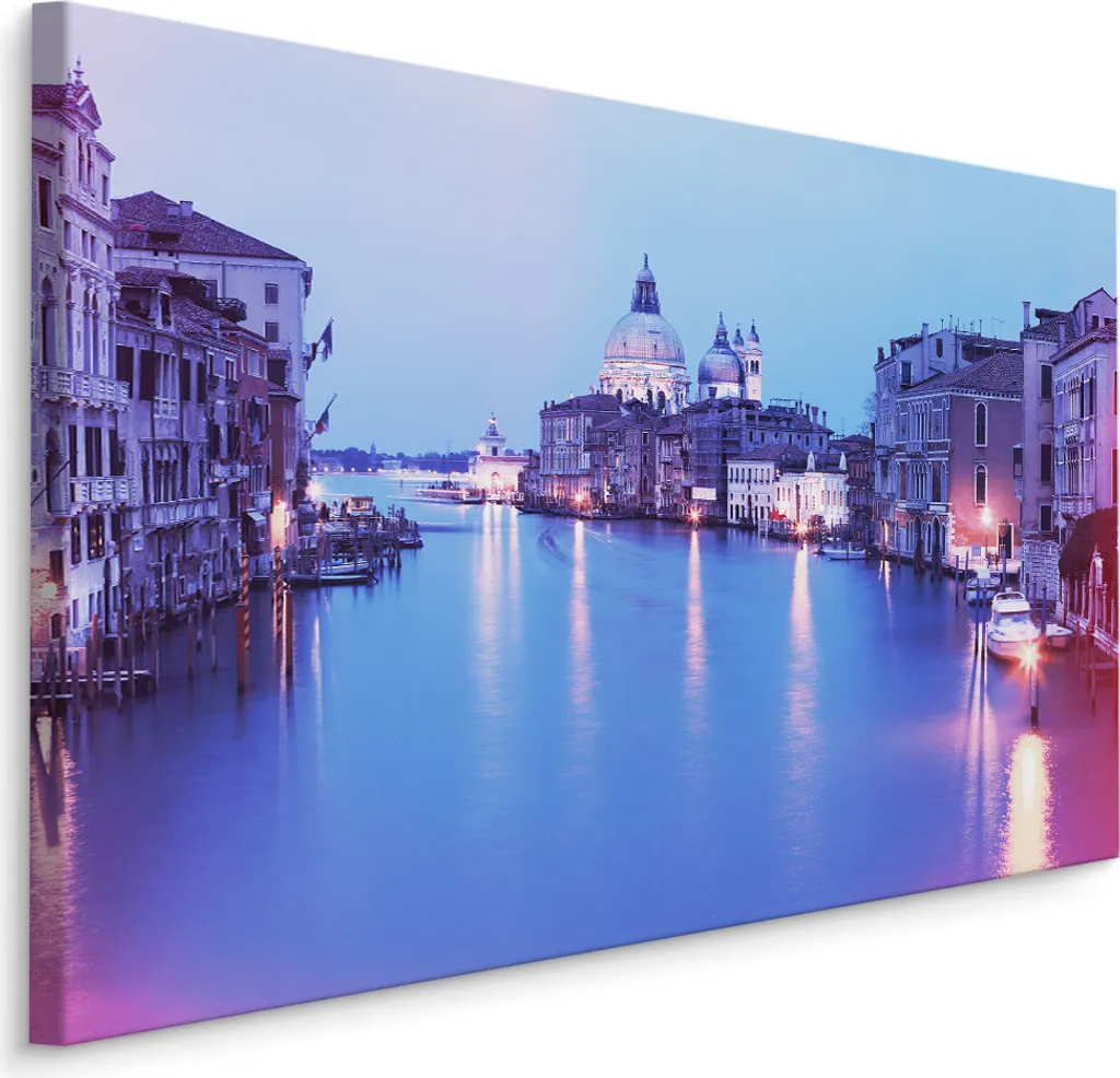 Favolosa carta da parati su tela 100x70 cm XXL stampa d'arte Venezia gondole edifici - 1