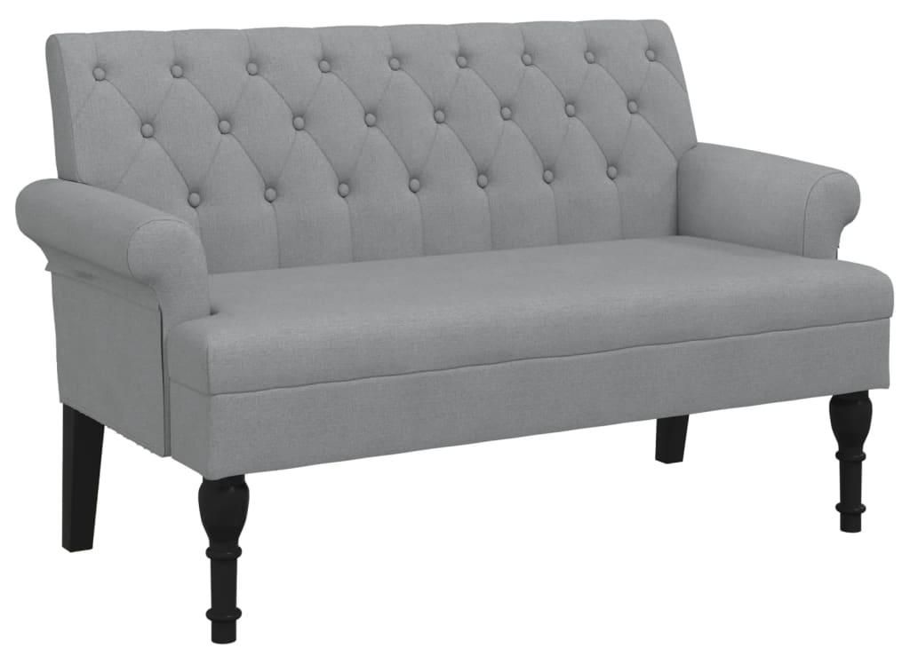 vidaXL Lavice s opěradlem světle šedá 120x62x75,5 cm látka Obrázek produktu 