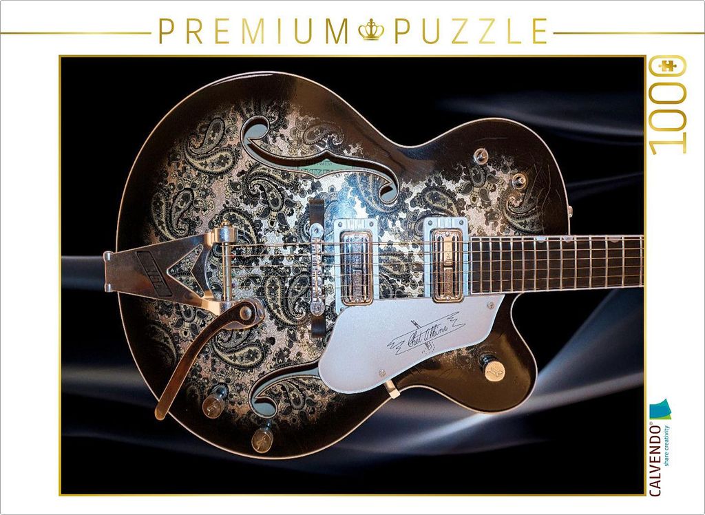 CALVENDO Puzzle Jazz-Style E-Gitarre Black Paisley Relic | 1000 Teile Lege-Größe 64x48cm Foto-Puzzle für glückliche Stunden